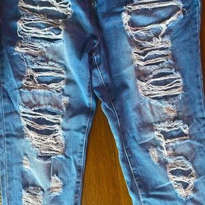 Extra ripped denim boyfriend jeans size 12